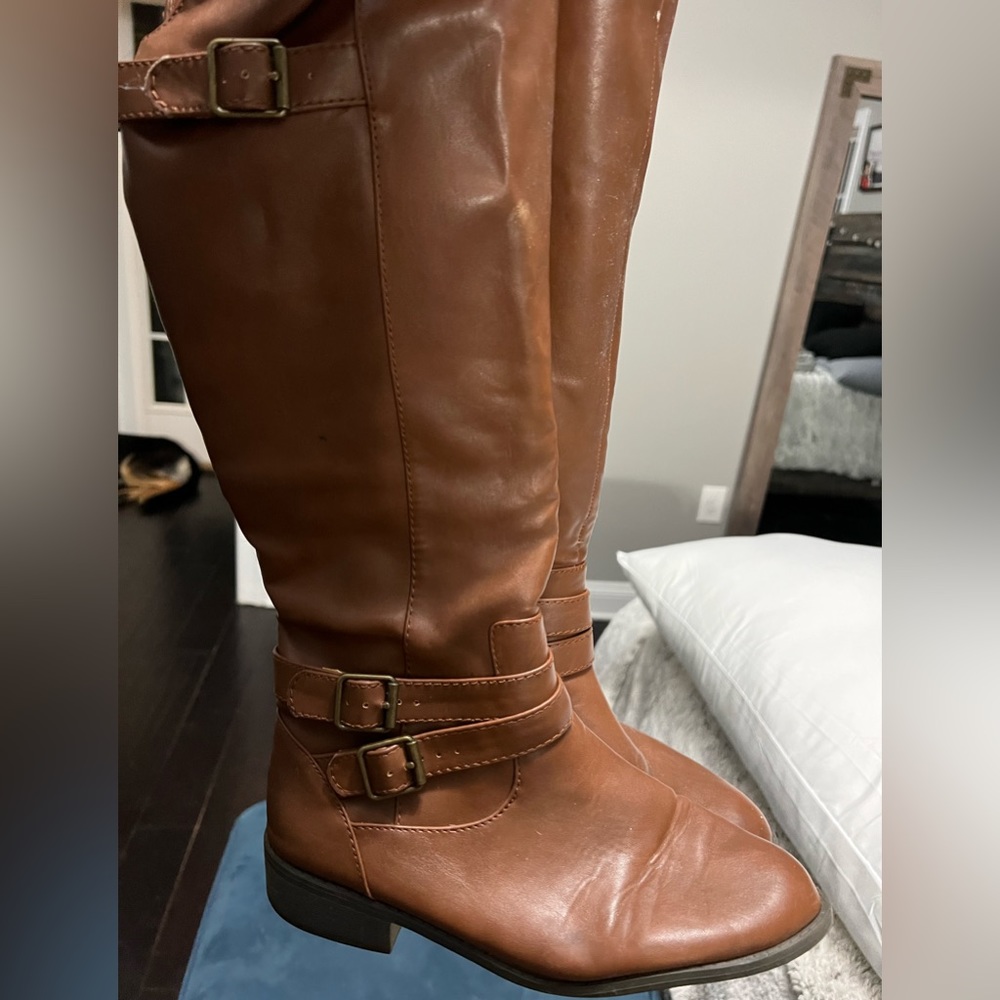 Brown riding boots